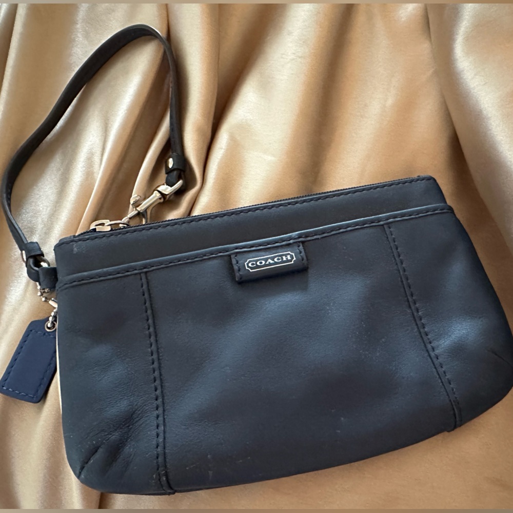 Coach Midnight Navy Medium Wristlet Clutch